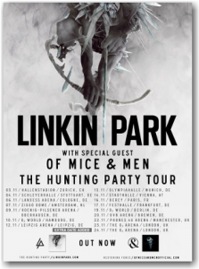 affiche hunting part tour lonkin park paris bercy